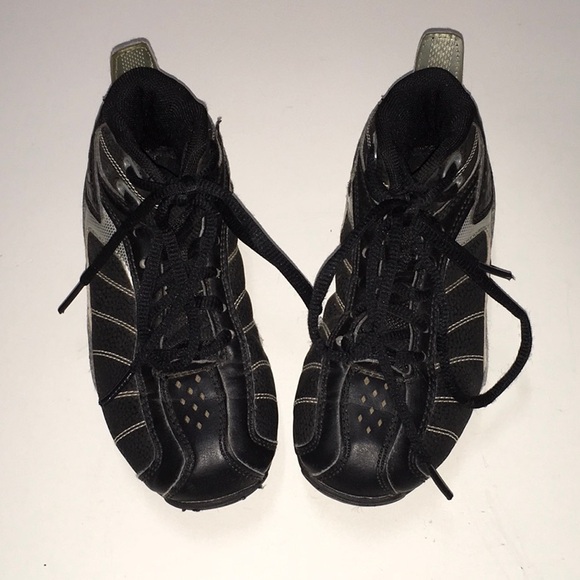 FOOTBALL CLEATS - Youth Sz 12-1/2 - Academy Force - Black & Silver - Picture 1 of 7